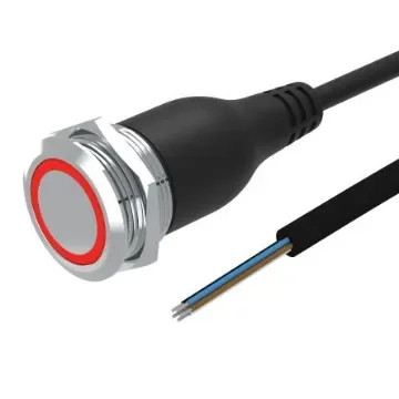 EAO 82 Series Illuminated Push Button Switch, Momentary, Panel Mount, 22mm Cutout, 1CO, Blue LED, 35V, IP65, IP67 - 82-665C.1124 product image