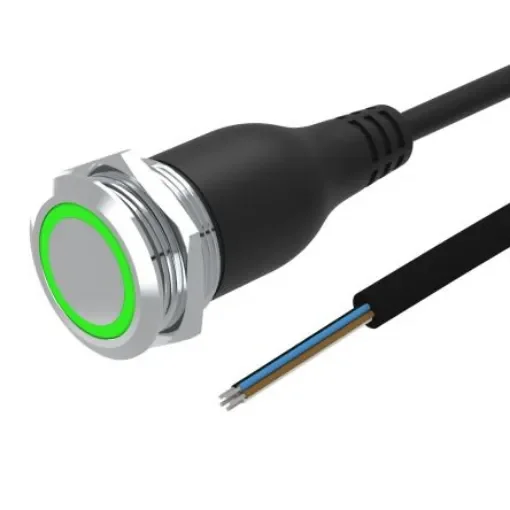 EAO 82 Series Illuminated Push Button Switch, Momentary, Panel Mount, 22mm Cutout, 1CO, White LED, 35V, IP65, IP67 - 82-665C.1154 product image