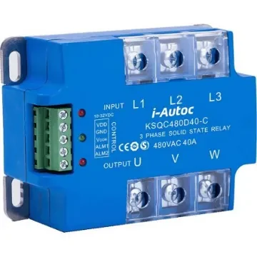 i-Autoc Solid State Relay, 40 A Load, Panel Mount, 530 V ac Load, 32 V dc Control - KSQC480D40-C product image
