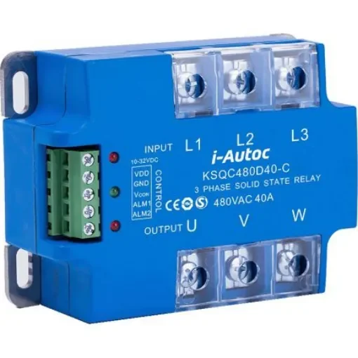 i-Autoc Solid State Relay, 40 A Load, Panel Mount, 530 V ac Load, 32 V dc Control - KSQC480D40-C product image