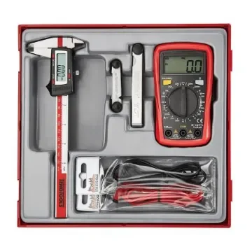 Teng Tools Metric Digital Caliper, Feeler Gauge, Multimeter, Thread Gauge TTDCM Measuring Set product image