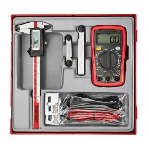 Teng Tools Metric Digital Caliper, Feeler Gauge, Multimeter, Thread Gauge TTDCM Measuring Set product image