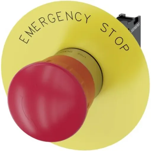 Siemens SIRIUS ACT 3SU11 Series Twist Release Emergency Stop Push Button, Panel Mount, 22mm Cutout, 1NC, IP20, IP66, - 3SU1150-1HB20-1CG0 product image