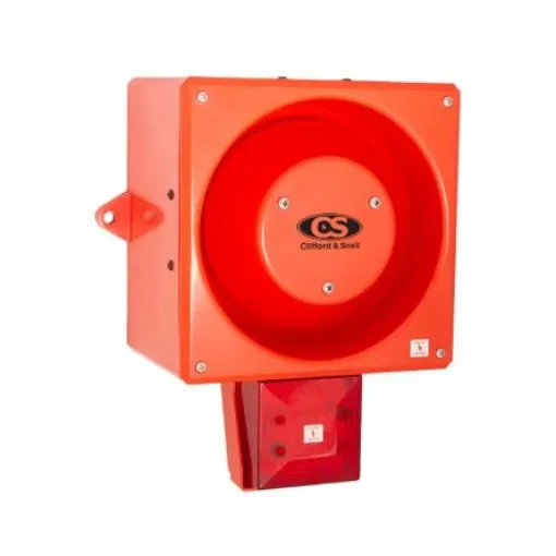 Clifford & Snell YL80 Super Hi Vis Series Red Sounder Beacon, 24 V dc, IP66, Wall Mount, 116dB at 1 Metre - YL80/DL/R/RF/HV/WR product image