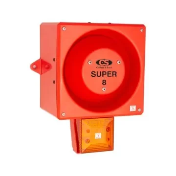 Clifford & Snell YL80 Super Hi Vis Series Amber Sounder Beacon, 24 V dc, IP66, Wall Mount, 120dB at 1 Metre - YL80/DL/A/RF/HV/SU/WR product image