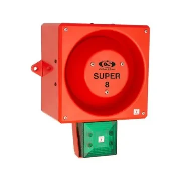 Clifford & Snell YL80 Super Hi Vis Series Green Sounder Beacon, 24 V dc, IP66, Wall Mount, 120dB at 1 Metre - YL80/DL/G/RF/HV/SU/WR product image