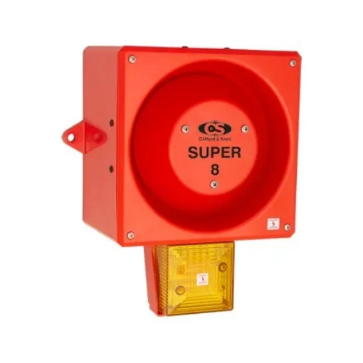 Clifford & Snell YL80 Super Hi Vis Series Yellow Sounder Beacon, 24 V dc, IP66, Wall Mount, 120dB at 1 Metre - YL80/DL/Y/RF/HV/SU/WR product image