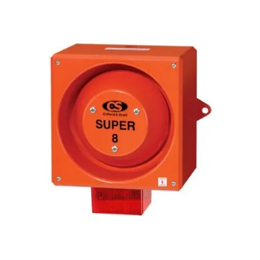 Clifford & Snell YL80 Super Series Red Sounder Beacon, 230 V ac, IP66, Wall Mount, 120dB at 1 Metre - YL80/NL/R/RF/SU/WR product image