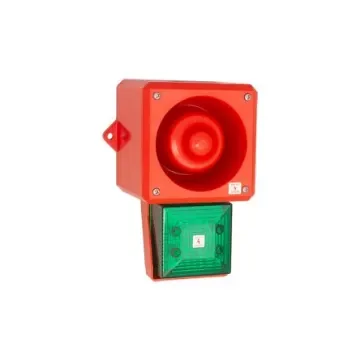 Clifford & Snell YL50 Hi Vis Series Green Sounder Beacon, 24 V dc, IP66, Wall Mount, 112dB at 1 Metre - YL50/DL/G/25/RF/HV/WR product image