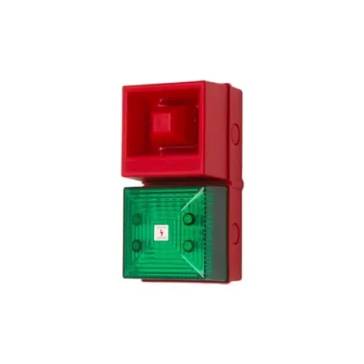 Clifford & Snell YL40 Series Green Sounder Beacon, 24 V dc, IP65, Wall Mount, 108dB at 1 Metre - YL40/DL/G/25/RN/WR product image