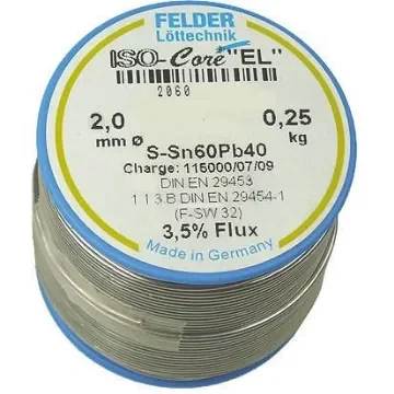 Felder Lottechnik Wire, 2mm Lead solder, 183°C Melting Point - 20.602.02037 product image