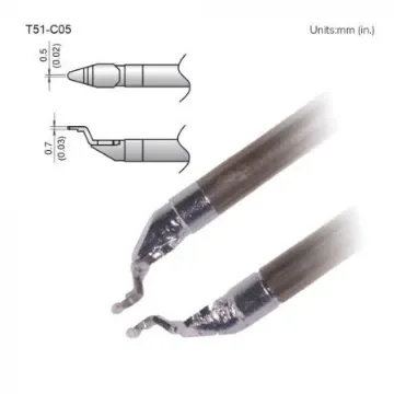 Hakko FX-9705 0.5 mm, 0.7 mm Bevel Soldering Iron Tip for use with FX-9705 - T51-C05 product image