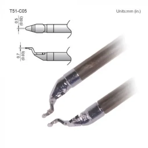 Hakko FX-9705 0.5 mm, 0.7 mm Bevel Soldering Iron Tip for use with FX-9705 - T51-C05 product image