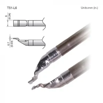 Hakko FX-9705 0.7 mm, 6 mm Soldering Iron Tip for use with FX-9705 - T51-L6 product image