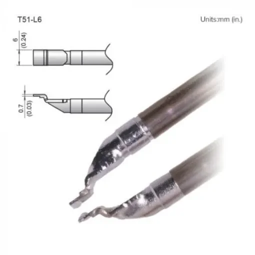 Hakko FX-9705 0.7 mm, 6 mm Soldering Iron Tip for use with FX-9705 - T51-L6 product image