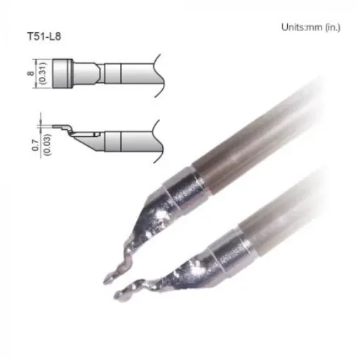 Hakko FX-9705 0.7 mm, 8 mm Soldering Iron Tip for use with FX-9705 - T51-L8 product image