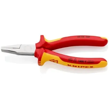 Knipex 20 06 Flat Nose Pliers, 160 mm Overall, Flat, Straight Tip, VDE/1000V, 30mm Jaw - 20 06 160 product image