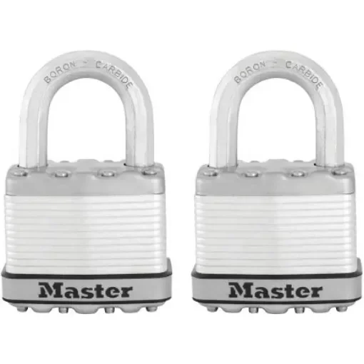 Master Lock Padlock Weatherproof Steel Padlock, Keyed Alike, 9mm Shackle, 52mm Body - M5EURT product image