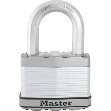 Master Lock Padlock Weatherproof Laminated Steel Padlock, 11mm Shackle, 64mm Body - M15EURDLFCC product image