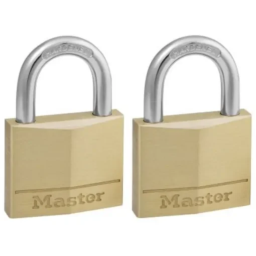 Master Lock Padlock Brass Padlock, Keyed Alike, 6mm Shackle, 40mm Body - 140EURT product image