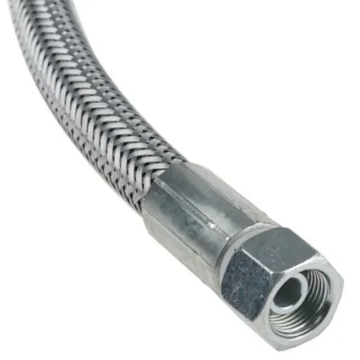 RS PRO 500mm Galvanized Steel Overbraid Hydraulic Hose Assembly, 180bar Max Pressure - 1102248 product image