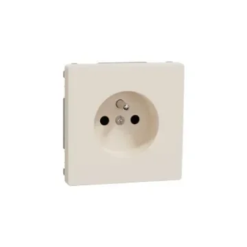 Schneider Electric Cream 1 Gang Plug Socket, 2 Poles, 16A, Type E - French, Indoor Use - MTN2500-6033 product image