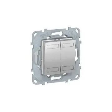 Schneider Electric Grey 2 Gang Key Operated Socket Switch - NU553130 product image