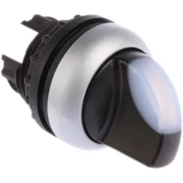 Eaton RMQ Titan Series 2 Position Selector Switch Head, 23mm Cutout, White Handle - 284393 M22-WLKV-W product image