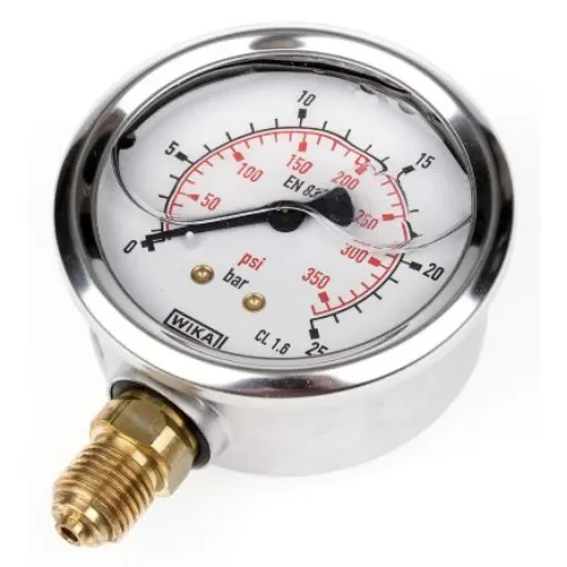 WIKA G 1/4 Pressure Gauge 25bar Bottom Entry 63mm Outside Diameter - 9626918 product image