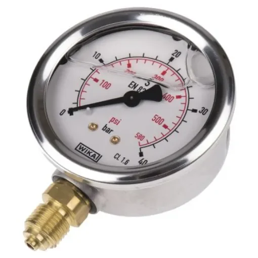WIKA G 1/4 Analogue Pressure Gauge 40bar Bottom Entry 63mm Outside Diameter - 9626926 product image