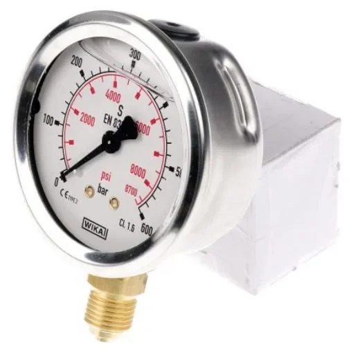 WIKA G 1/4 Analogue Pressure Gauge 600bar Bottom Entry 63mm Outside Diameter - 9626977 product image