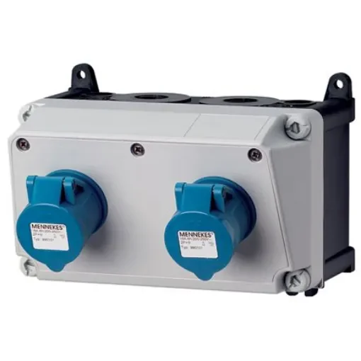 MENNEKES IP44 Blue Wall Mount Socket, Rated At 16A, 230 V - 910394 product image