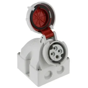 MENNEKES IP67 Red Wall Mount 4P 25 ° Industrial Power Socket, Rated At 16A, 400 V - 9322 product image