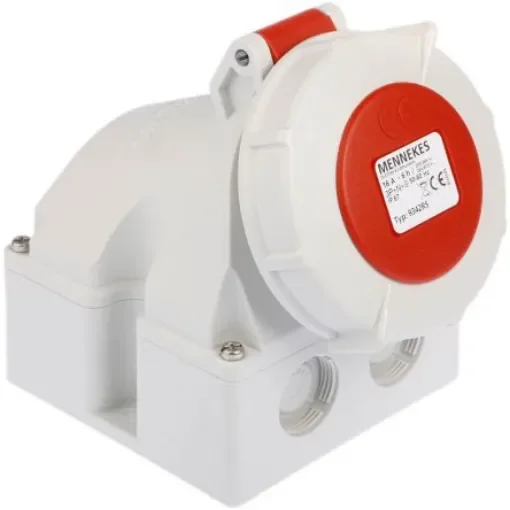 MENNEKES IP67 Red Wall Mount 3P + N + E 25 ° Industrial Power Socket, Rated At 16A, 400 V - 9342 product image