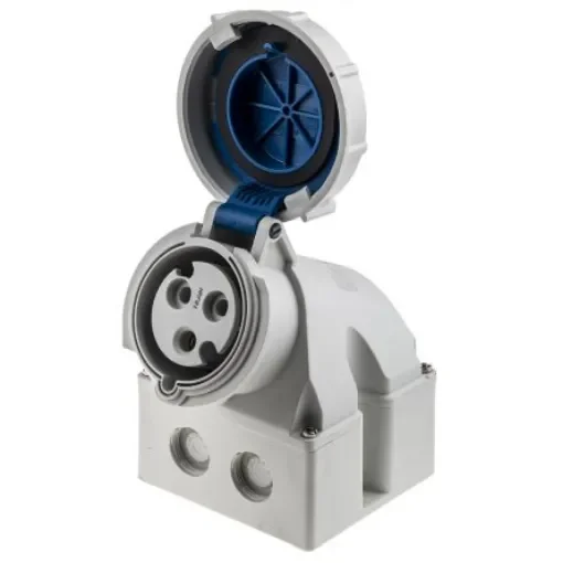 MENNEKES IP67 Blue Wall Mount 3P 25 ° Industrial Power Socket, Rated At 32A, 230 V - 9351 product image