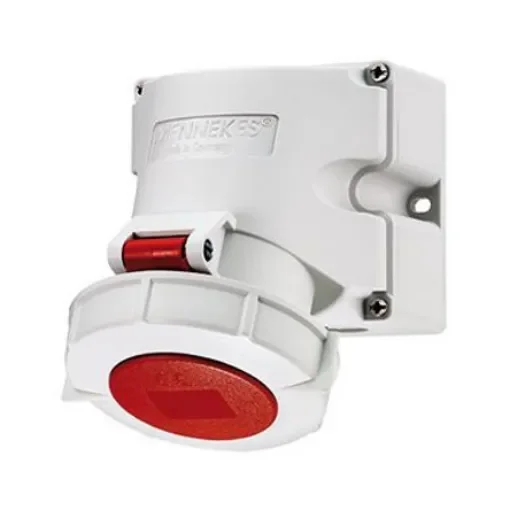 MENNEKES IP67 Red Wall Mount 3P + N + E 25 ° Industrial Power Socket, Rated At 32A, 400 V - 9570 product image