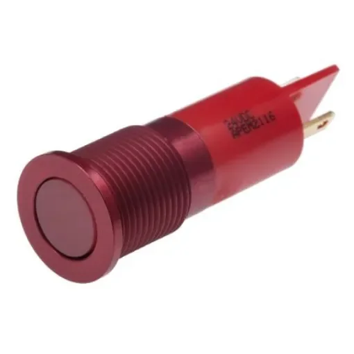 RS PRO Red Panel Mount Indicator, 24V dc, 14mm Mounting Hole Size, Faston, Solder Lug Termination, IP67 - 1116557 product image