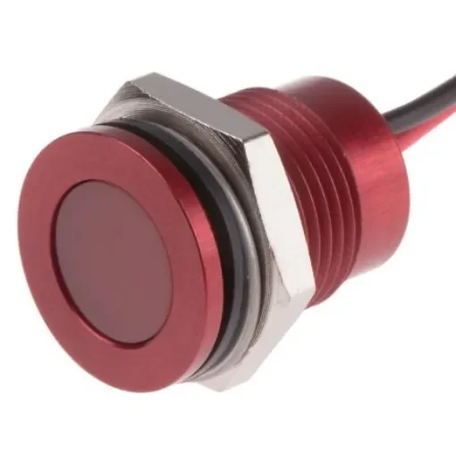 RS PRO Red Panel Mount Indicator, 12V dc, 14mm Mounting Hole Size, Lead Wires Termination, IP67 - 1116568 product image