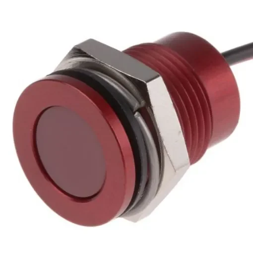 RS PRO Red Panel Mount Indicator, 24V dc, 14mm Mounting Hole Size, Lead Wires Termination, IP67 - 1116569 product image