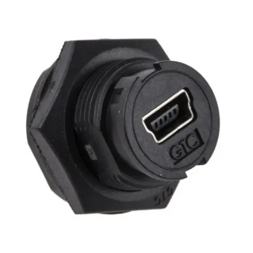 RS PRO Straight, Panel Mount, Socket to Socket Type Mini B to Mini B IP67 USB Connector - 1116756 product image