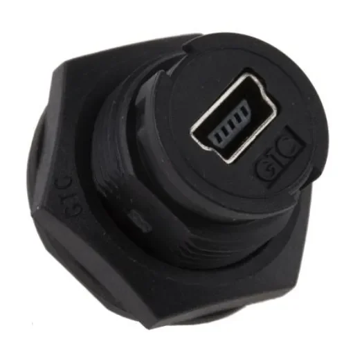 RS PRO Straight, Panel Mount, Socket Type Mini B IP67 USB Connector - 1116757 product image