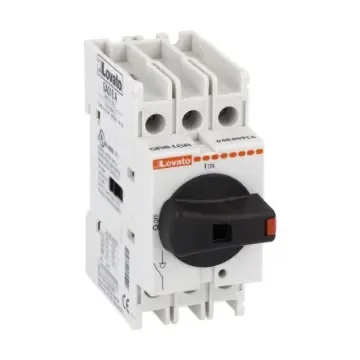 Lovato 3P Pole Isolator Switch - 40A Maximum Current, 22kW Power Rating, IP65 - GA040A product image