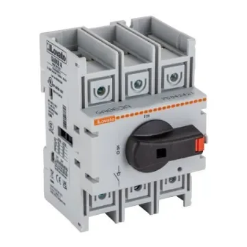 Lovato 3P Pole Isolator Switch - 63A Maximum Current, 45kW Power Rating, IP65 - GA063A product image