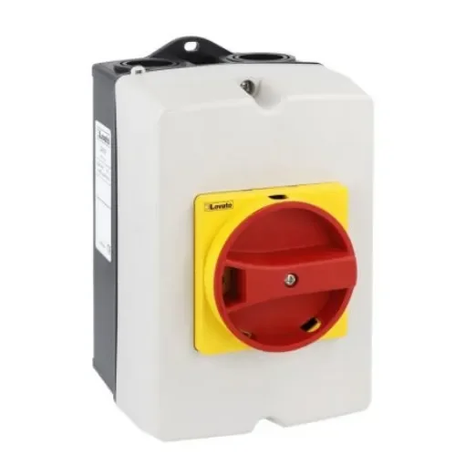 Lovato 3P Pole Isolator Switch - 32A Maximum Current, 22kW Power Rating, IP65 - GAZ032 product image