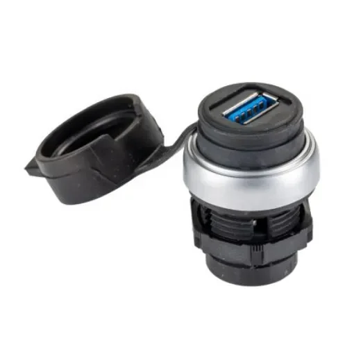 Lovato Straight, Socket- Single Port Type A to A 3.0 IP20, IP65 USB Connector - LPCD01 product image