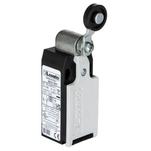 Lovato K Series Roller Lever Limit Switch, NO/NC, IP20, IP65, SPST-NC, SPST-NO, Thermoplastic Housing, 690V ac Max, 10A - KBE1S11 product image
