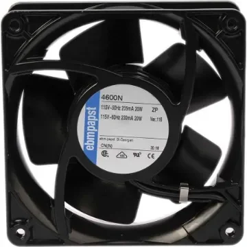ebm-papst 4000 N Series Axial Fan, 115 V ac, AC Operation, 180m³/h, 18W, 157mA Max, 119 x 119 x 38mm - 4600N product image