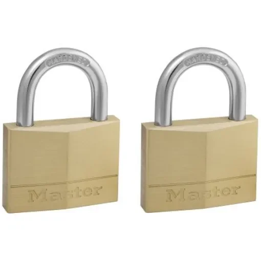 Master Lock Padlock Brass Padlock, Keyed Alike, 7mm Shackle, 50mm Body - 150EURT product image