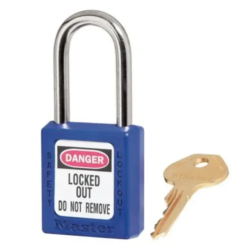 Master Lock Blue 1-Lock Zenex Thermoplastic Safety Lockout Padlock, 6mm Shackle - 410BLU product image