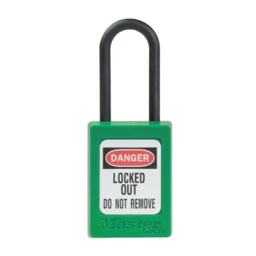 Master Lock Green 1-Lock Zenex Thermoplastic Safety Lockout Padlock, 5mm Shackle - S32GRN product image